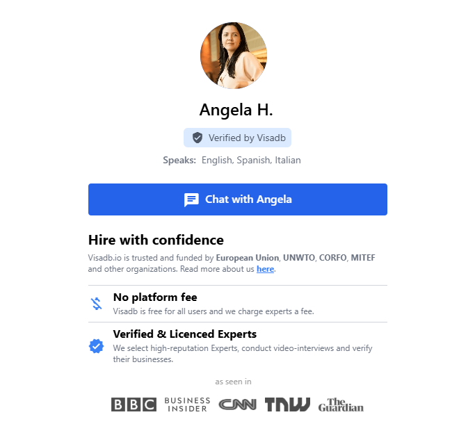 Angela Henao — verified Colombian visa expert on Visadb.io